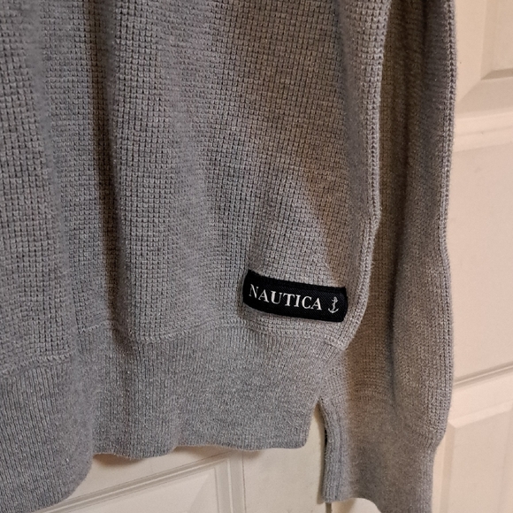 Nautica Men's Classic Gray Crewneck Sweater - Picture 2 of 3